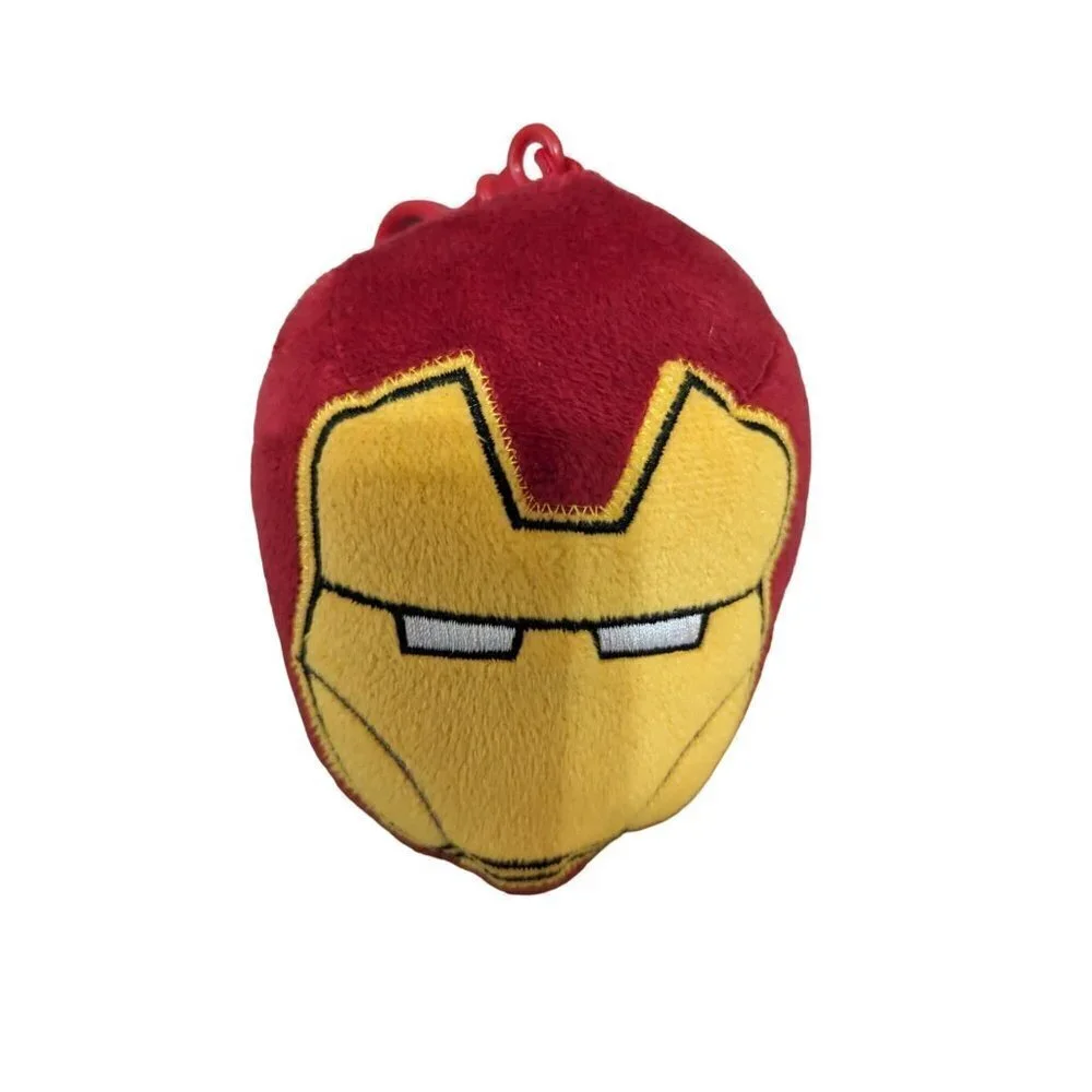Iron Man Head Oversized Keychain Clip Plush Zipper‎ Marvel backpack clip school